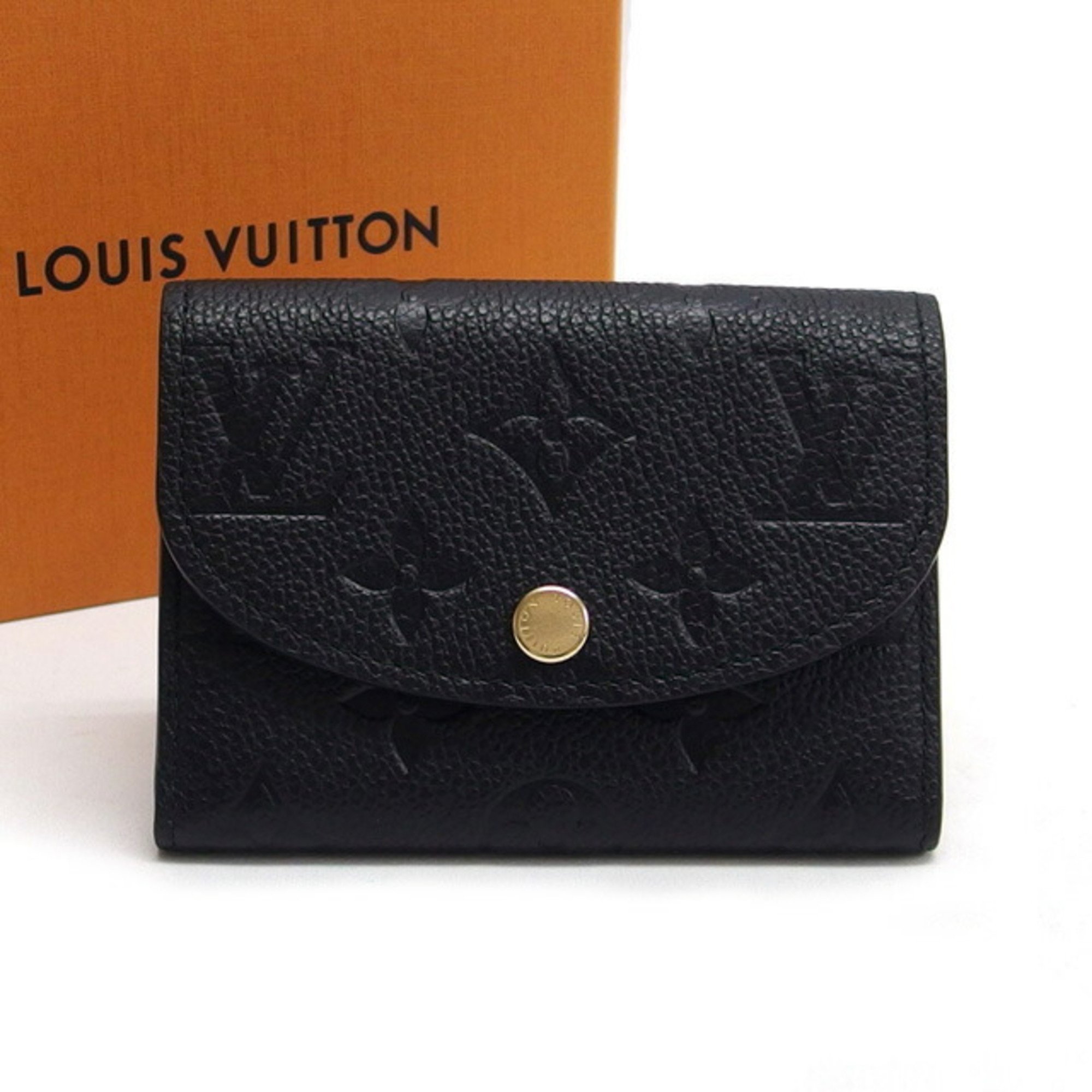 Louis Vuitton Monogram Empreinte Portemonnay Rosalie Coin Case Black