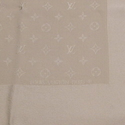 Louis Vuitton Monogram Large Stole Silk Scarf Muffler Light Beige