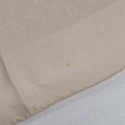 Louis Vuitton Monogram Large Stole Silk Scarf Muffler Light Beige