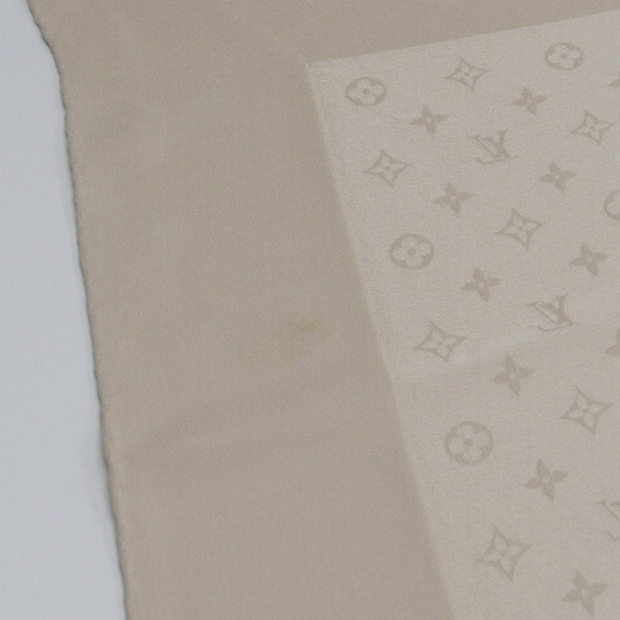 Louis Vuitton Monogram Large Stole Silk Scarf Muffler Light Beige