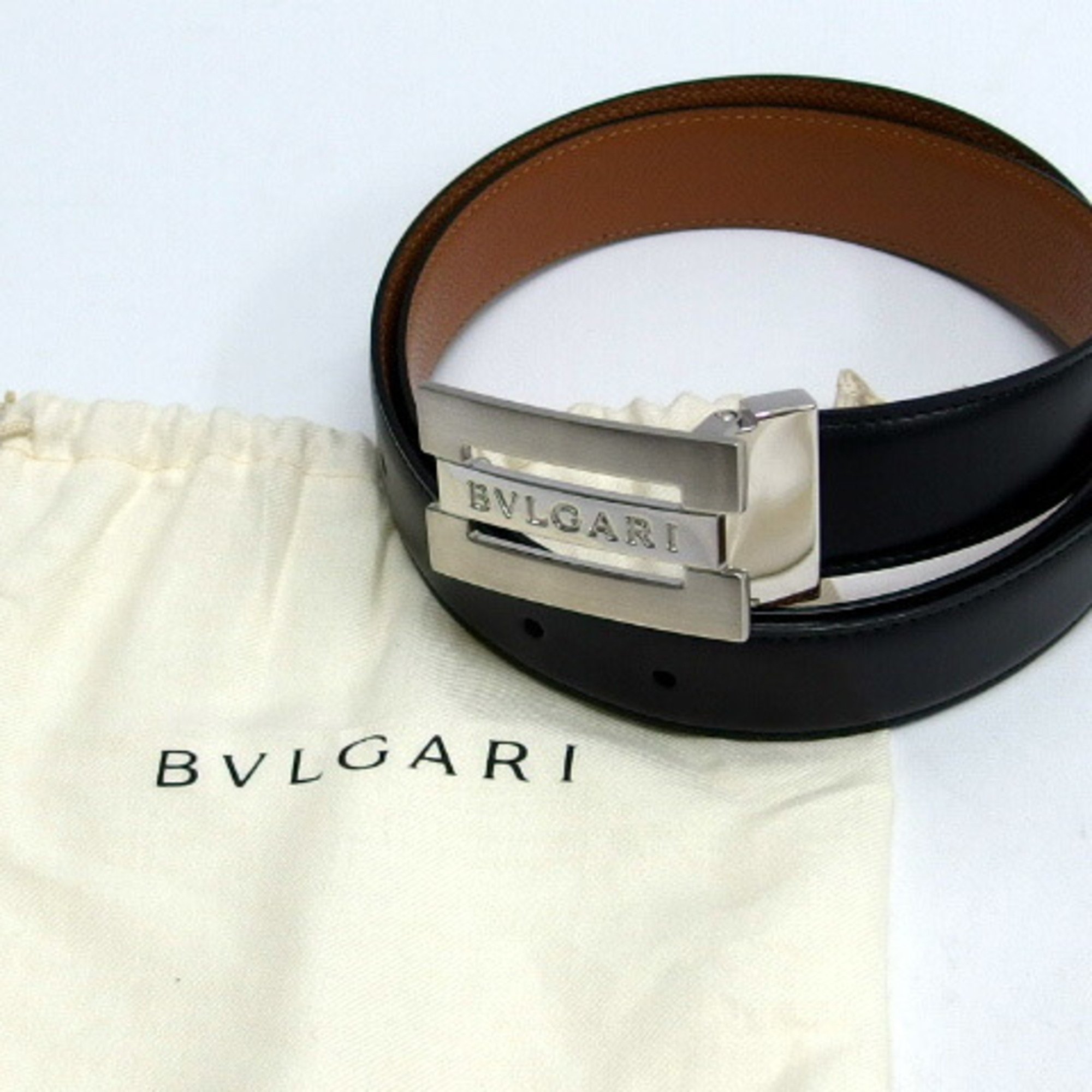 Bvlgari Bulgari Triple Plate Reversible Belt Black/Brown