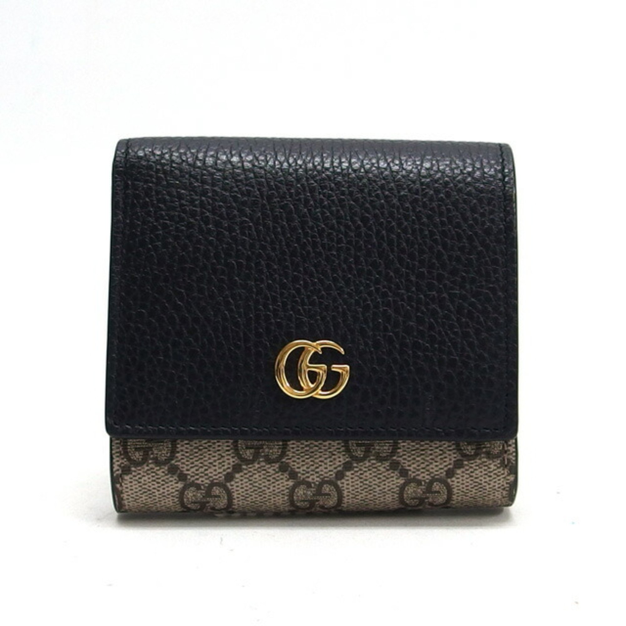 Gucci GG Marmont Supreme Canvas Bi-fold Compact Wallet Black