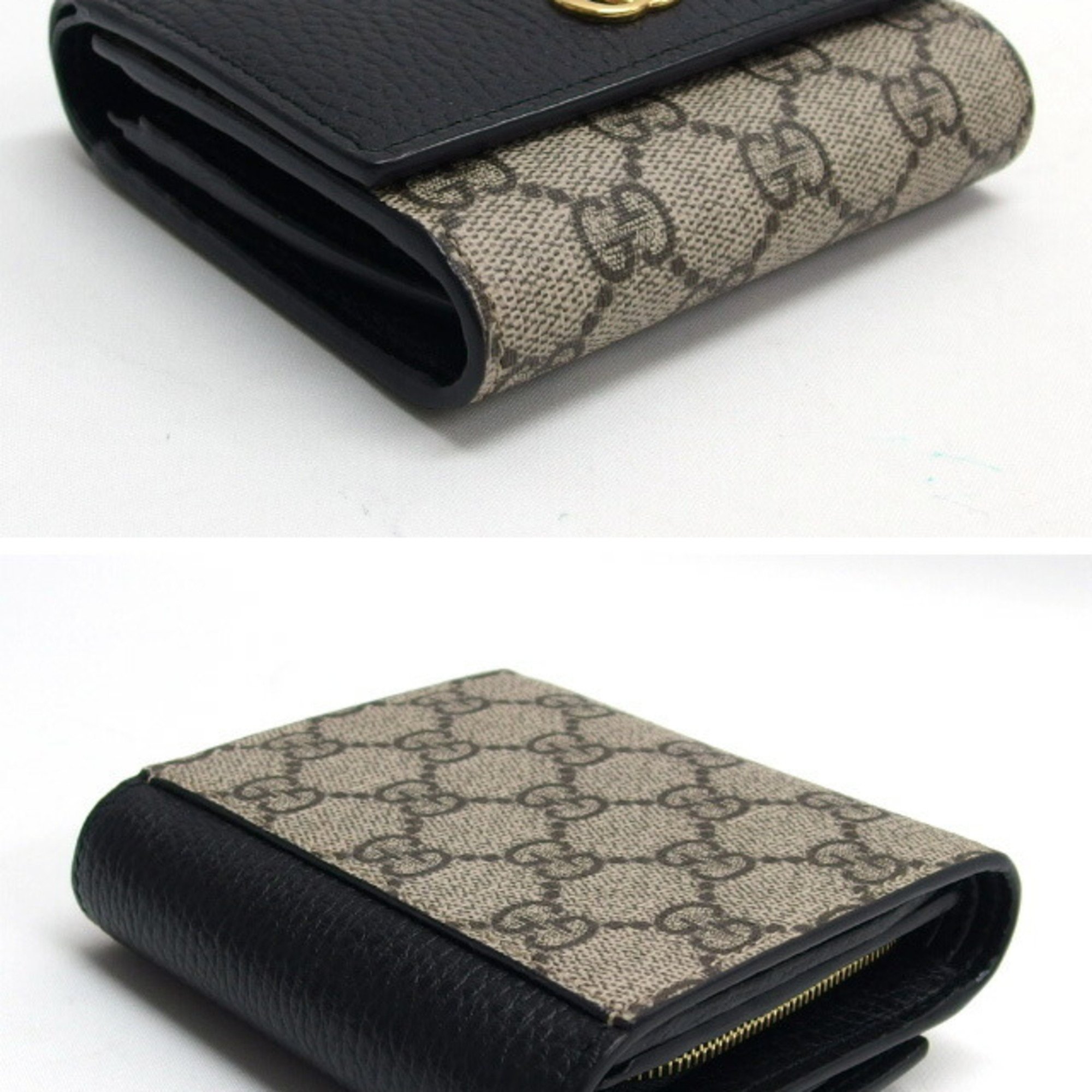 Gucci GG Marmont Supreme Canvas Bi-fold Compact Wallet Black