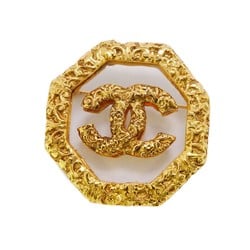 Chanel Brooch Coco Mark GP Plated Glass Gold Ladies