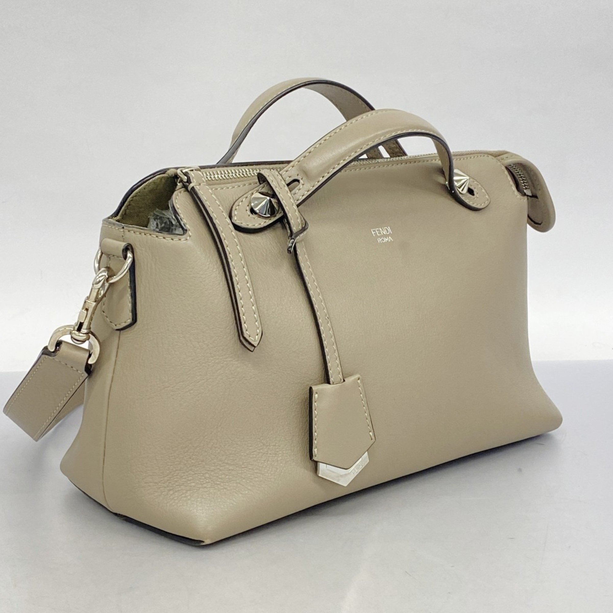 Fendi handbag by the way leather beige ladies