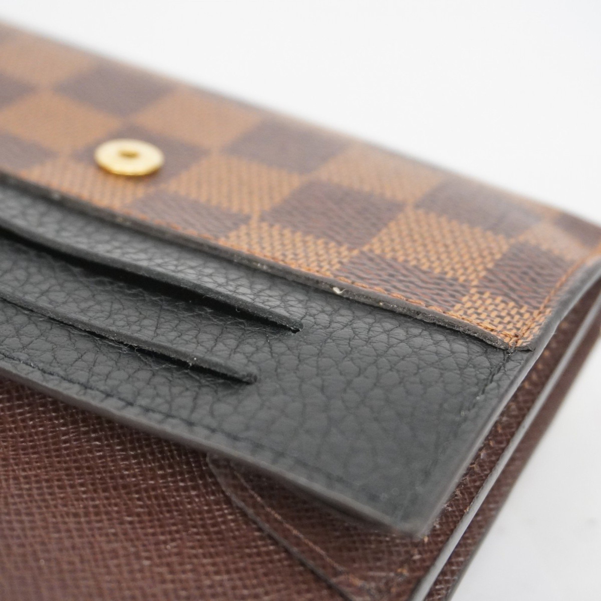 Louis Vuitton Wallet Damier Portefeuille Normandy N60044 Ebene Noir Ladies