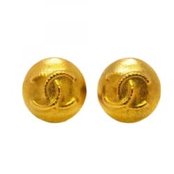 Chanel Earrings Coco Mark Circle GP Plated Gold Ladies