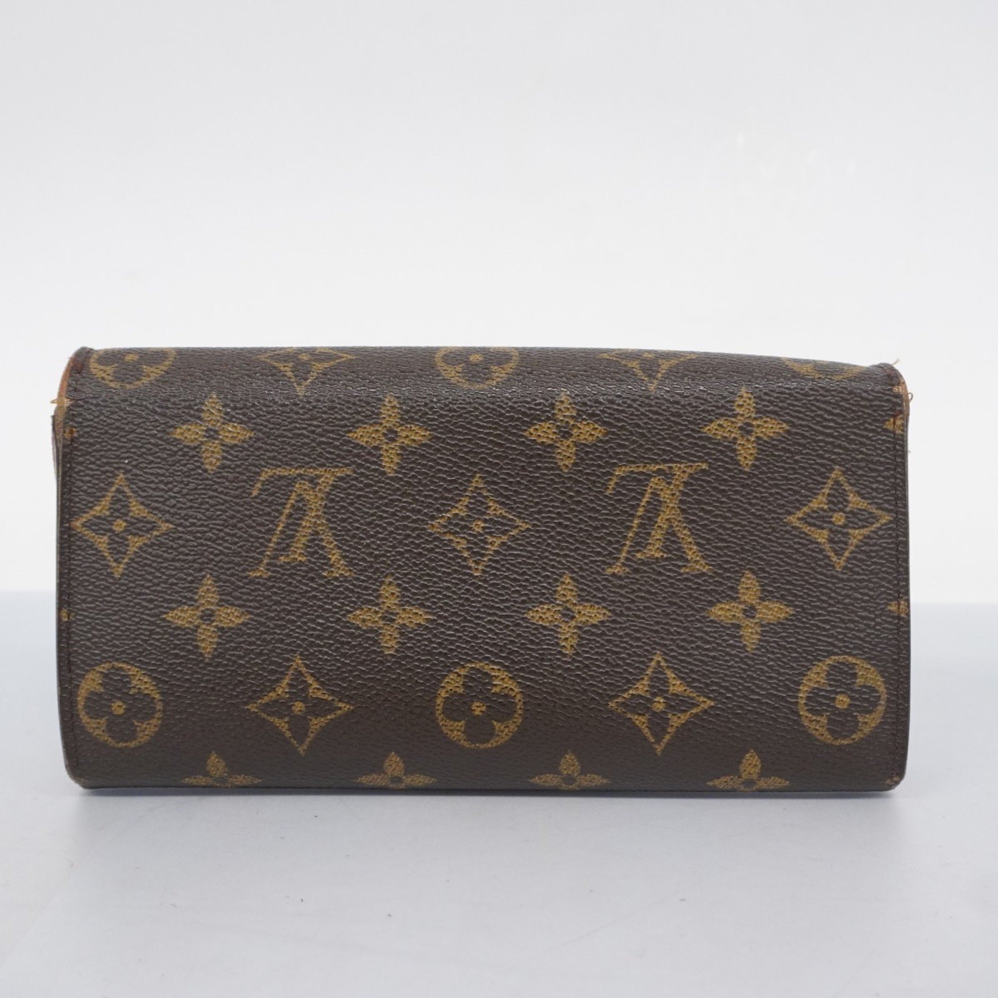 Louis Vuitton Long Wallet Monogram Porto Monnaie Credit M61726 Brown Ladies