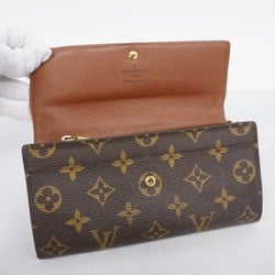 Louis Vuitton Long Wallet Monogram Porto Monnaie Credit M61726 Brown Ladies