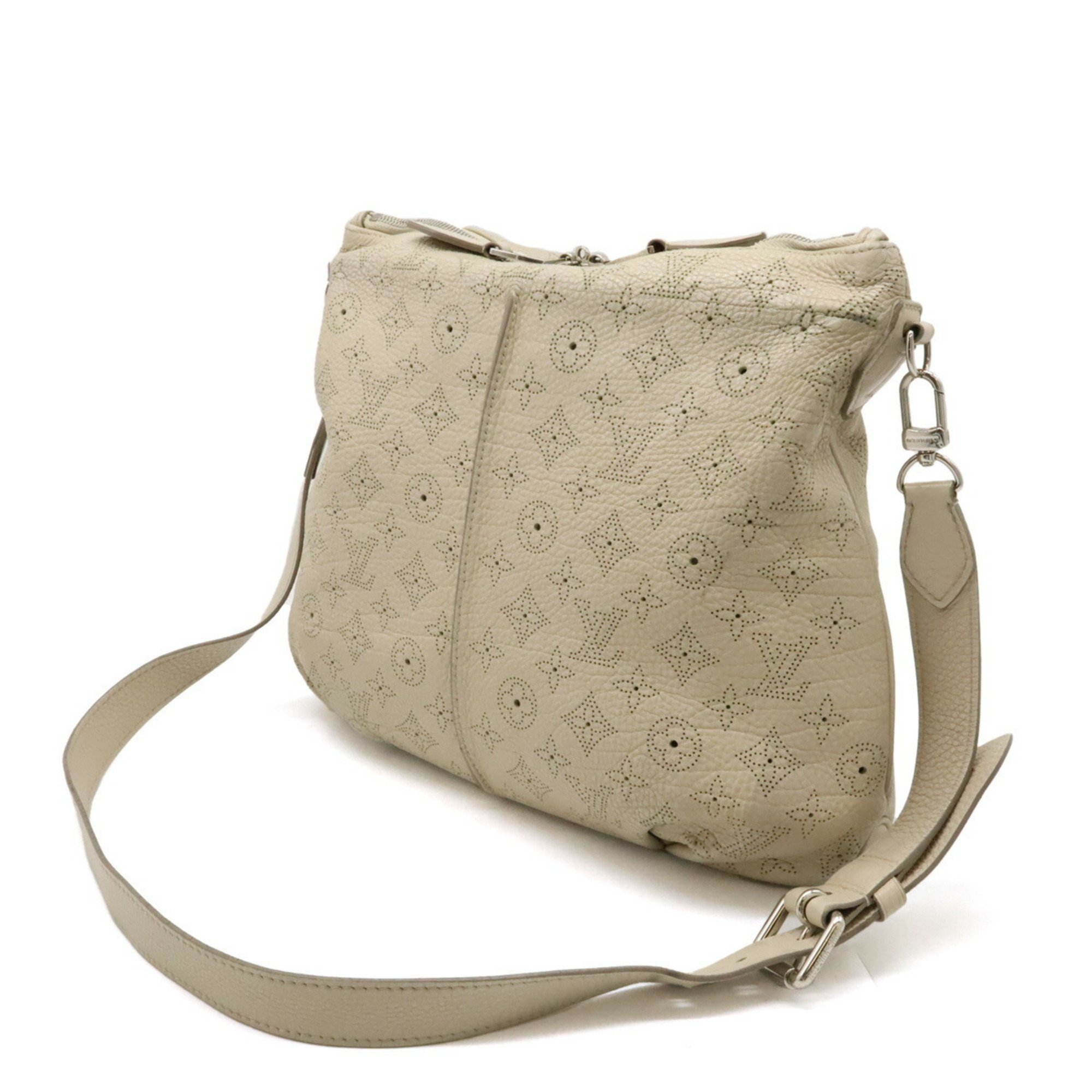 LOUIS VUITTON Mahina Selene PM Shoulder Bag Blanc Beige Short Missing M94275