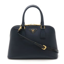 PRADA Saffiano handbag shoulder bag leather navy 1BA837