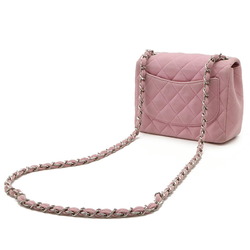 CHANEL Chanel Matelasse Coco Mark Chain Shoulder Bag Cotton Jersey Pink A01115