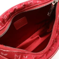 LOUIS VUITTON Louis Vuitton Monogram Satin Little Boulogne Pouch Handbag Leather Rouge Red M92351