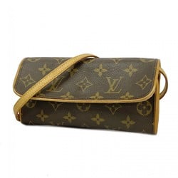 Louis Vuitton Shoulder Bag Monogram Pochette Twin PM M51854 Brown Women's