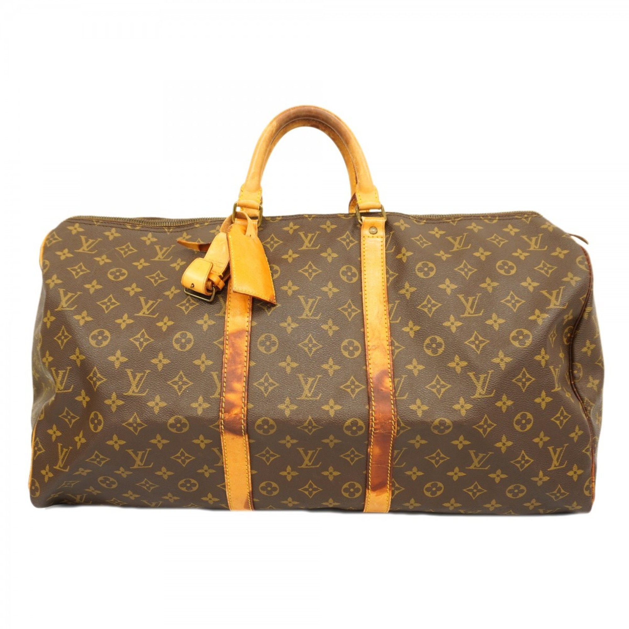 Louis Vuitton Boston Bag Monogram Keepall 55 M41424 Brown Men's Women's