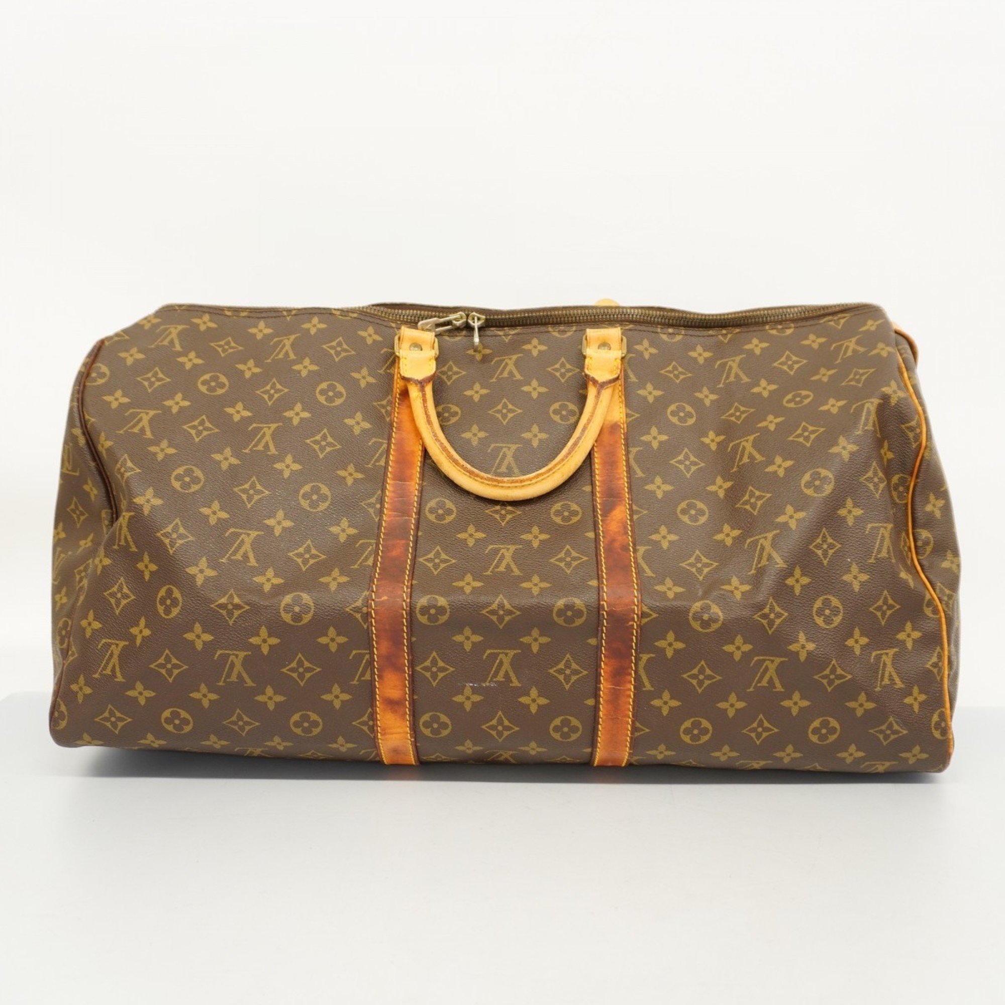 Louis Vuitton Boston Bag Monogram Keepall 55 M41424 Brown Men's Women's