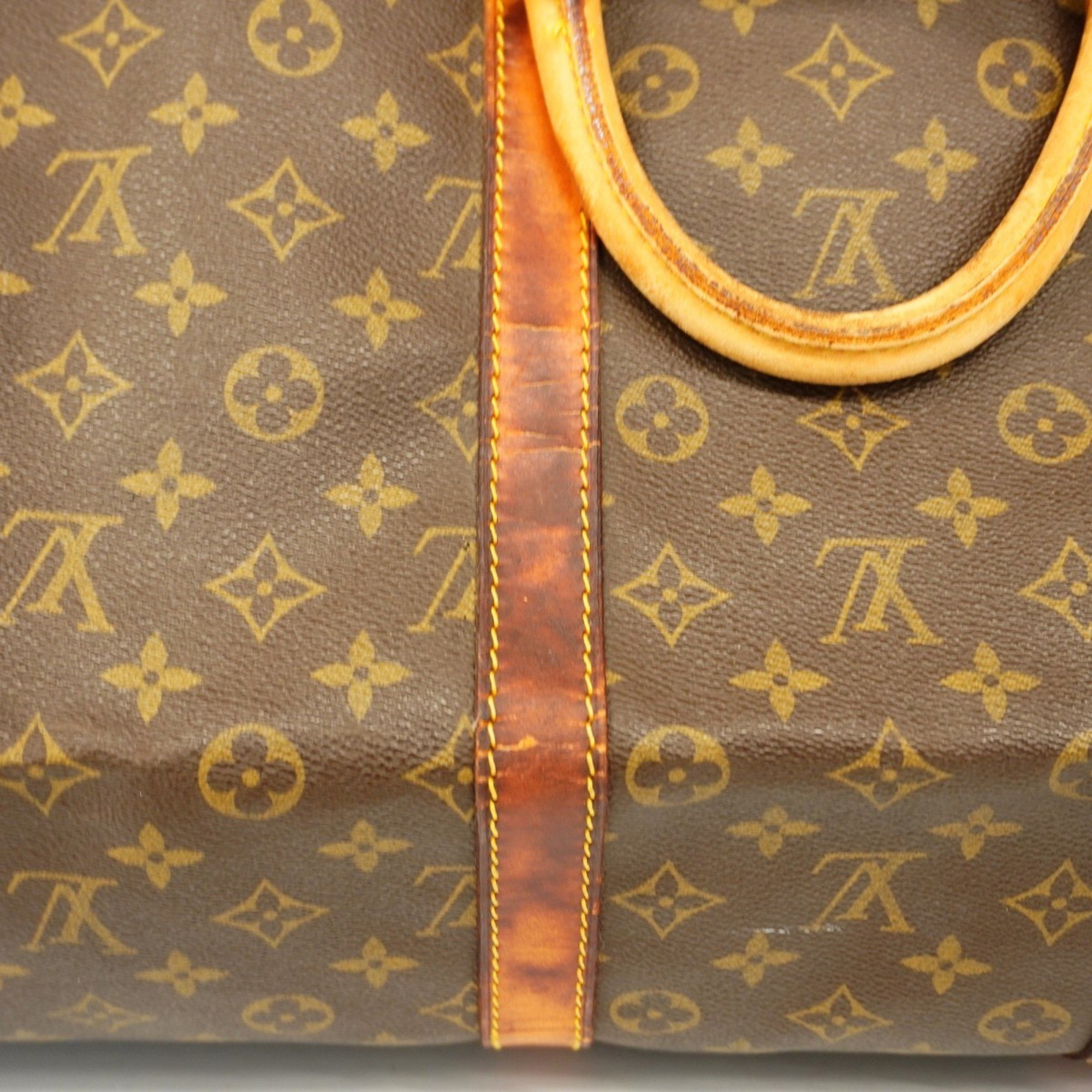 Louis Vuitton Boston Bag Monogram Keepall 55 M41424 Brown Men's Women's