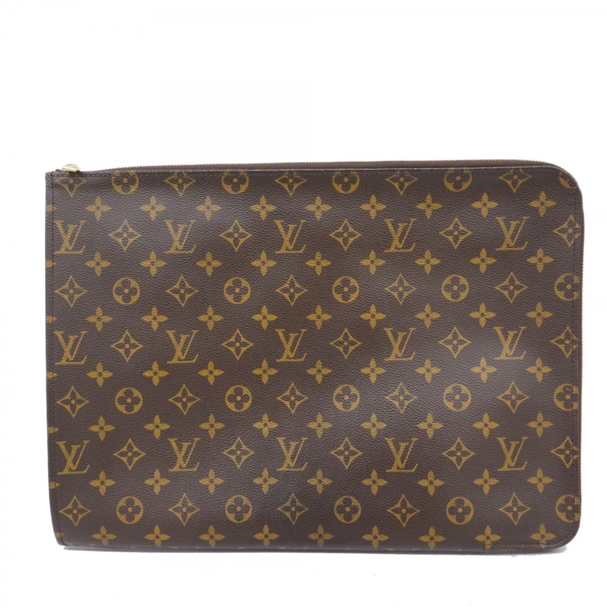 Louis Vuitton Clutch Bag Monogram Poche Document M53456 Brown Men's