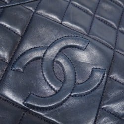 Chanel Shoulder Bag Matelasse Lambskin Navy Women's