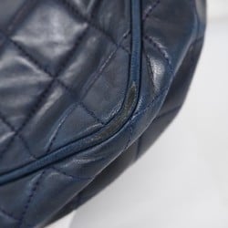 Chanel Shoulder Bag Matelasse Lambskin Navy Women's