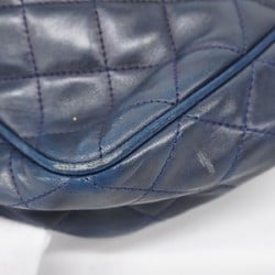 Chanel Shoulder Bag Matelasse Lambskin Navy Women's