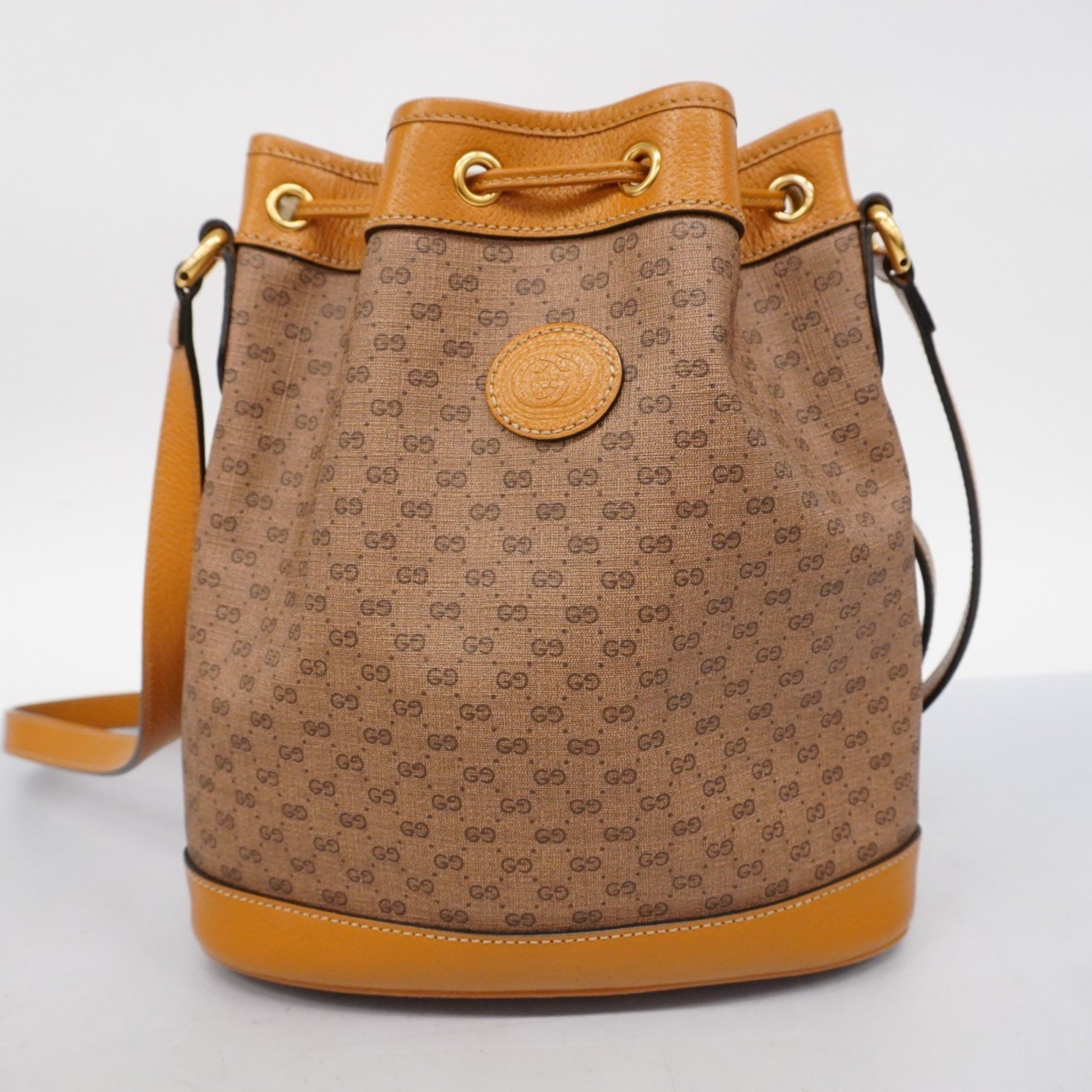 Gucci shoulder bag Micro GG Mickey Mouse 602691 brown women's