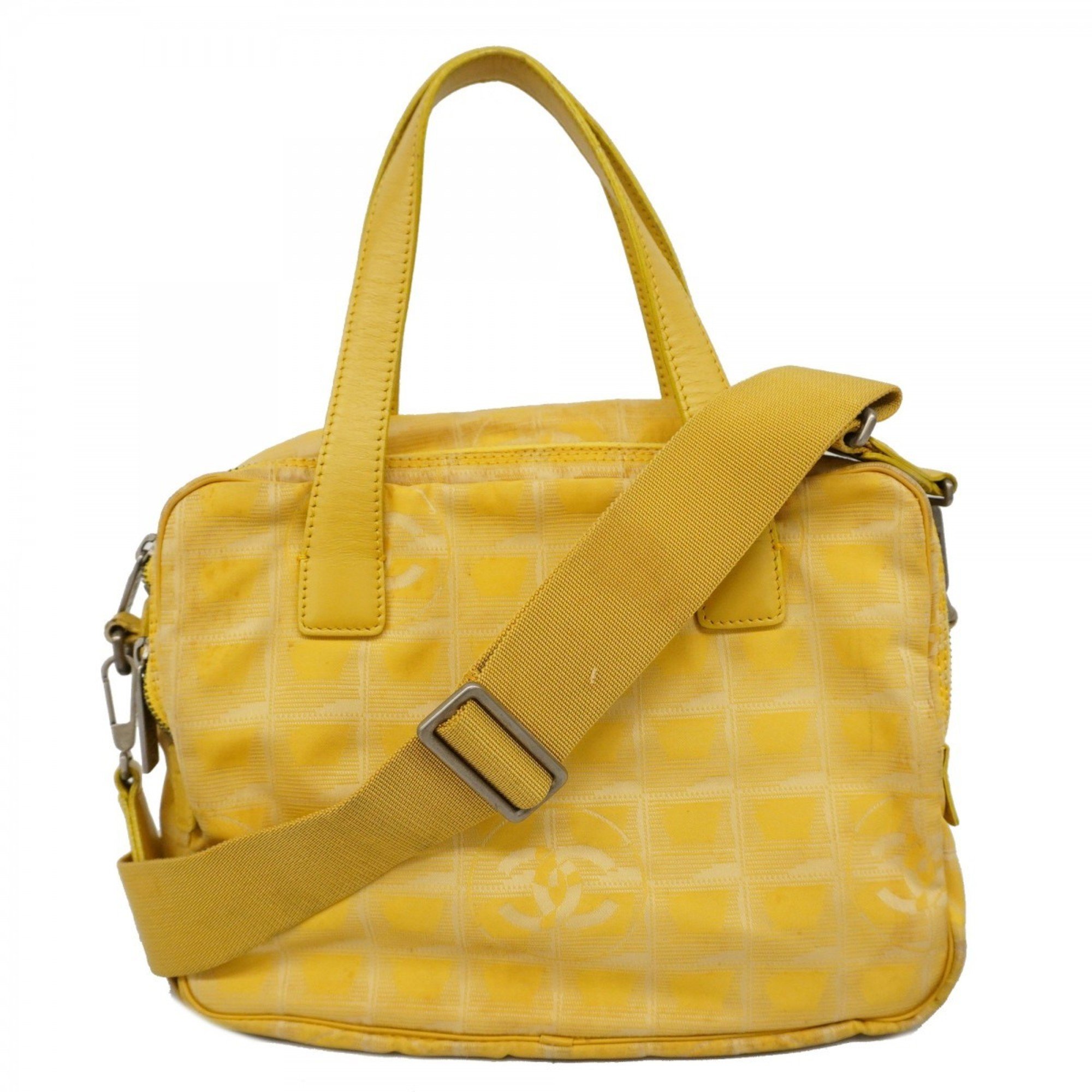 Chanel handbag New Travel Nylon Yellow Ladies