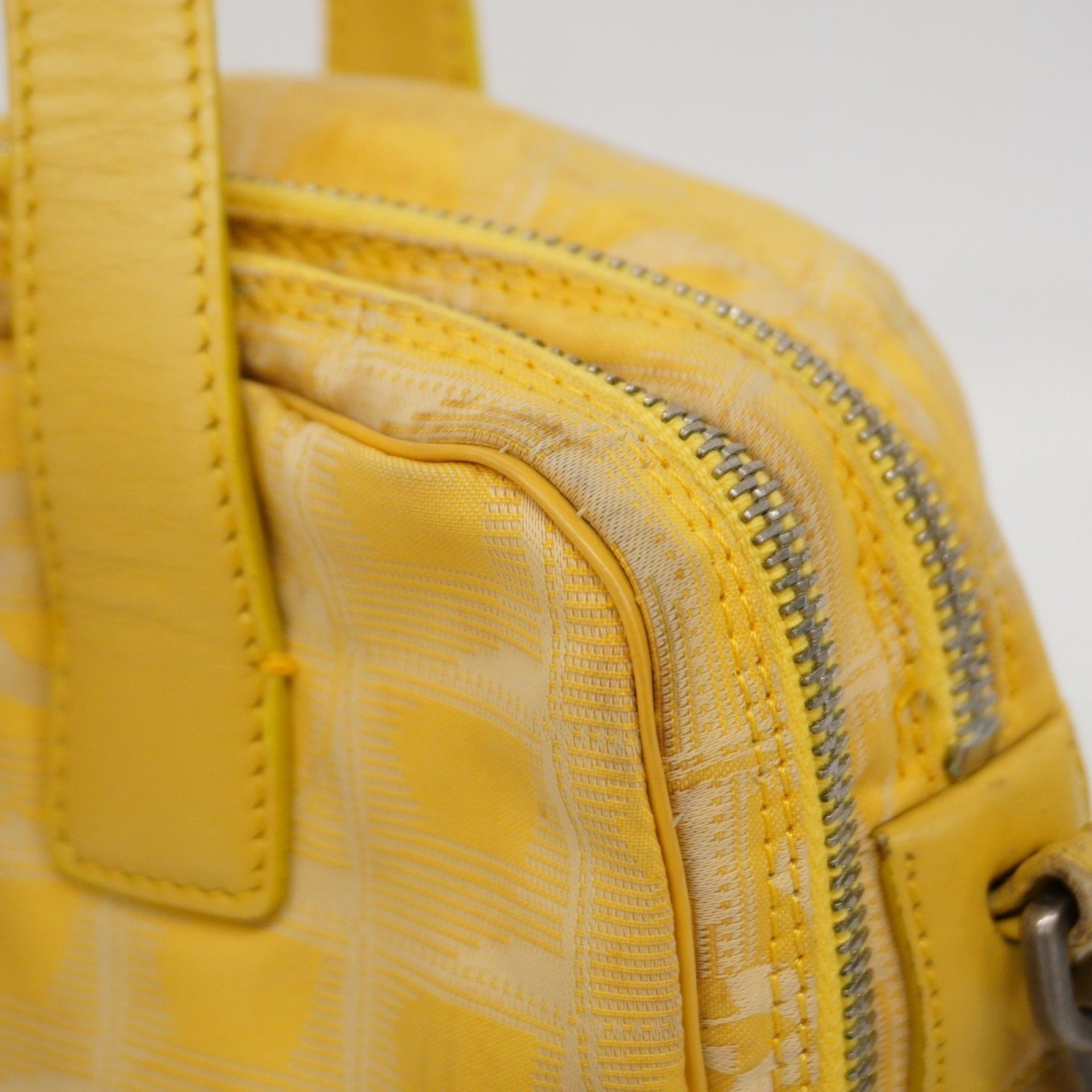 Chanel handbag New Travel Nylon Yellow Ladies