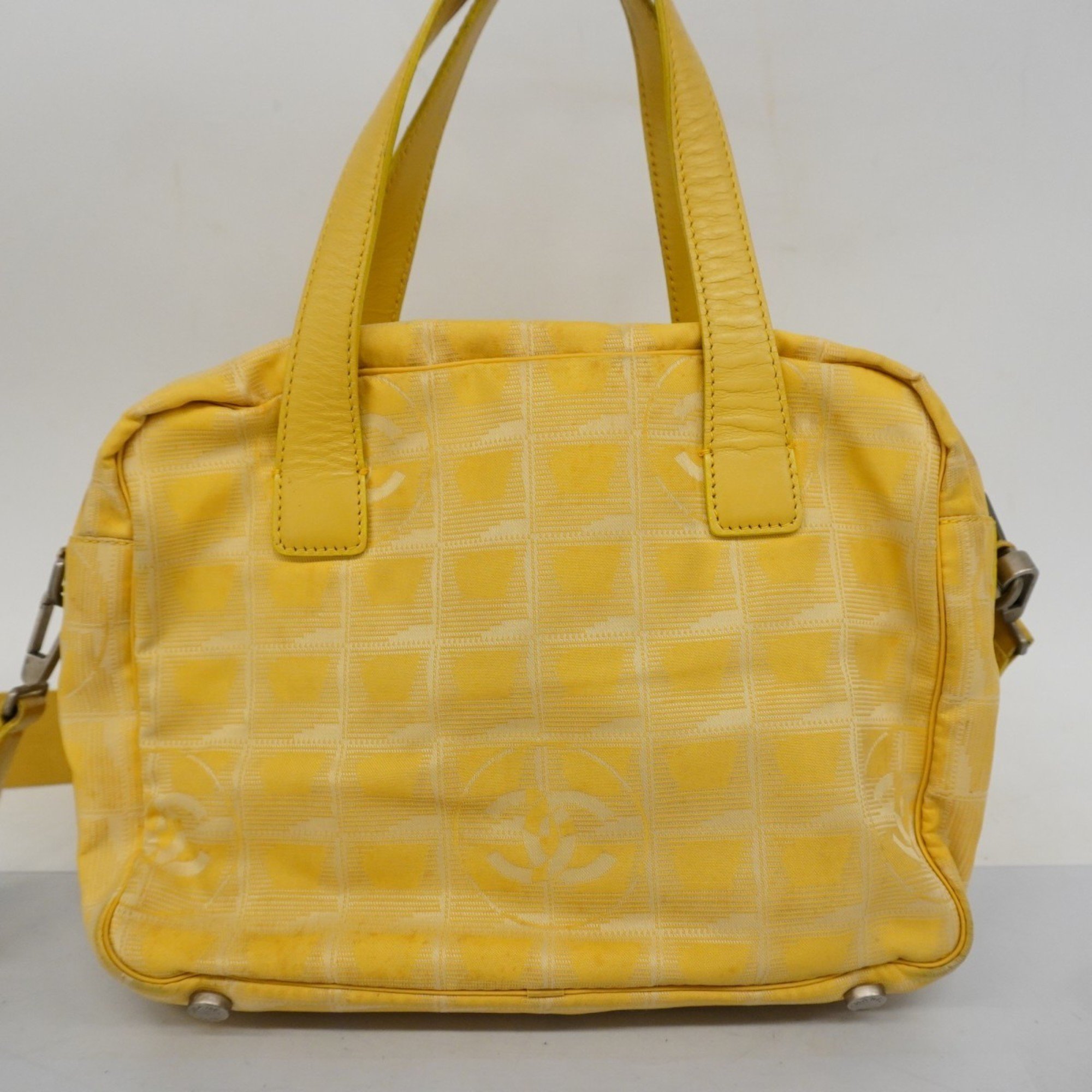 Chanel handbag New Travel Nylon Yellow Ladies