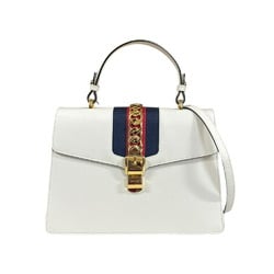 Gucci Sylvie Shoulder Bag Leather 431665 White Women's GUCCI 2way