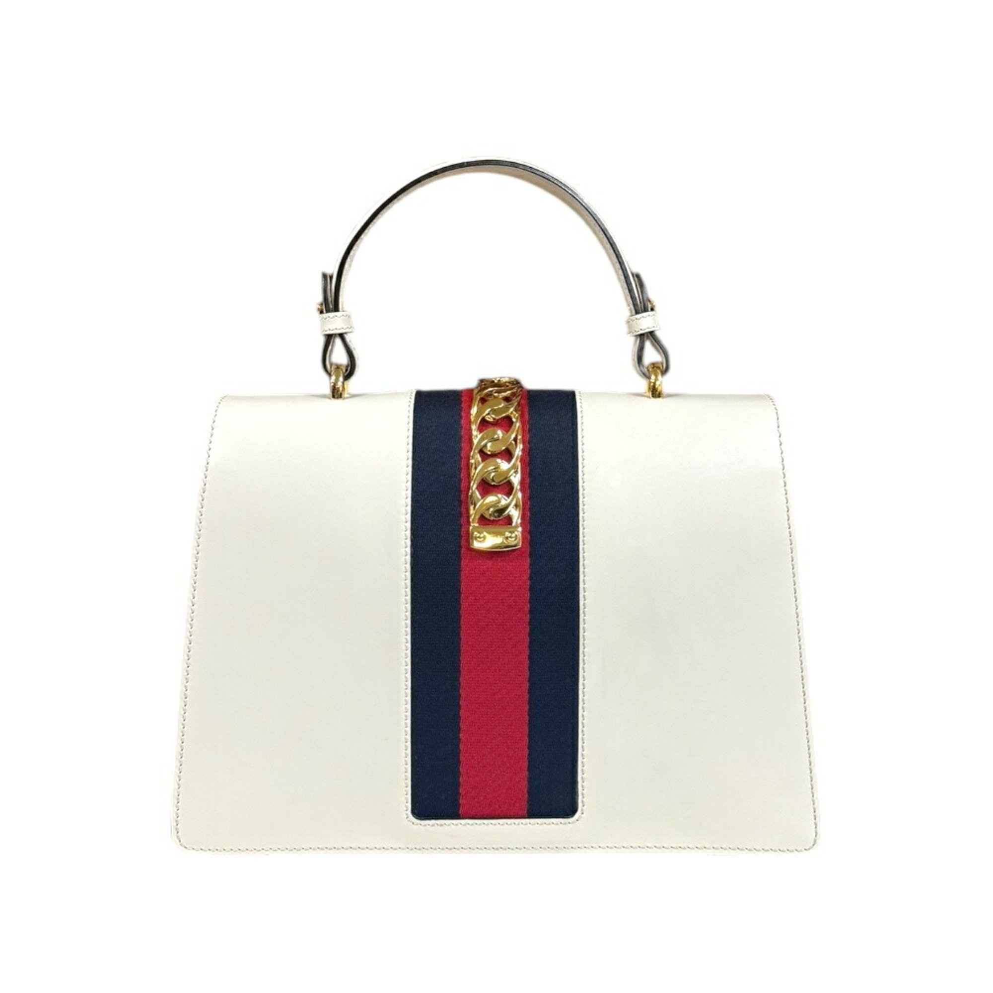 Gucci Sylvie Shoulder Bag Leather 431665 White Women's GUCCI 2way