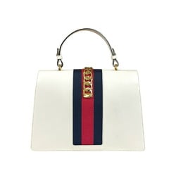 Gucci Sylvie Shoulder Bag Leather 431665 White Women's GUCCI 2way