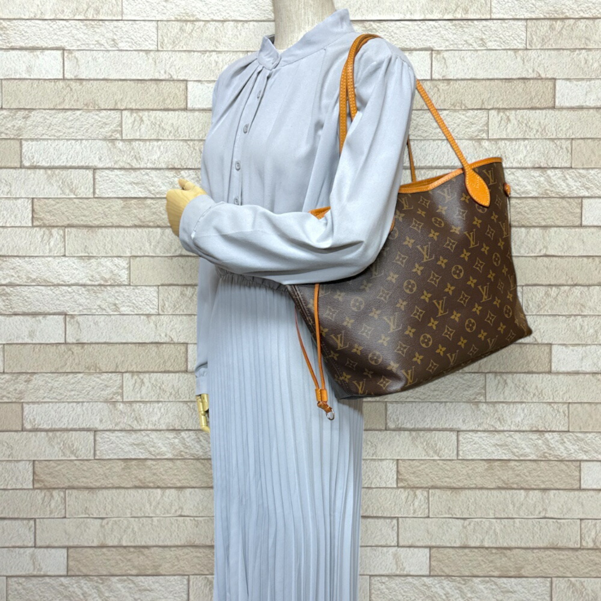 Louis Vuitton Neverfull MM Monogram Tote Bag Canvas M46975 Brown Women's LOUIS VUITTON