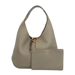 Salvatore Ferragamo Gancini Shoulder Bag Leather Grey Women's