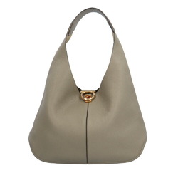 Salvatore Ferragamo Gancini Shoulder Bag Leather Grey Women's