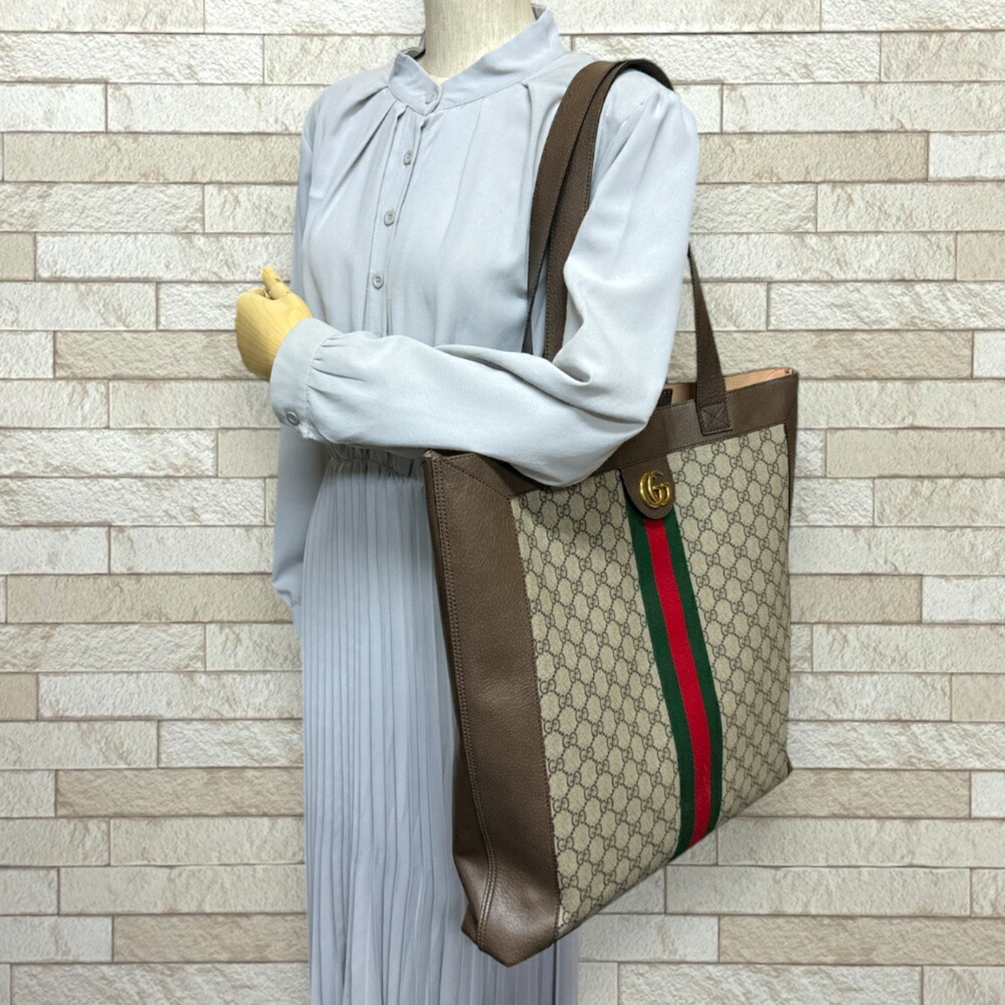 Gucci Offdia Tote Bag GG Supreme Canvas 519335 Beige Unisex GUCCI