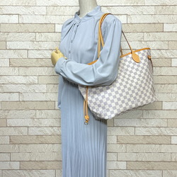 Louis Vuitton Neverfull MM Damier Azur Tote Bag Canvas N41361 White Women's LOUIS VUITTON