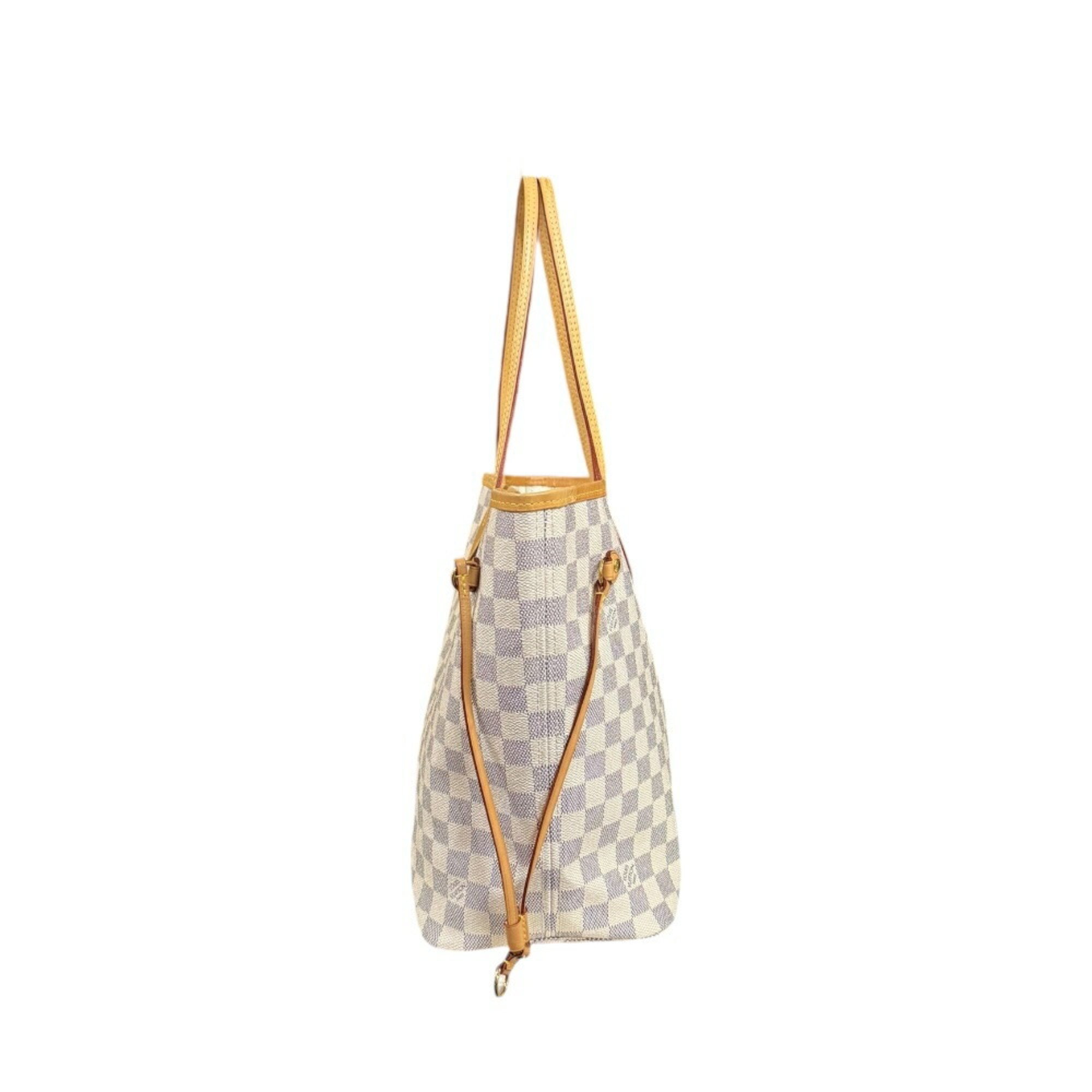 Louis Vuitton Neverfull MM Damier Azur Tote Bag Canvas N41361 White Women's LOUIS VUITTON