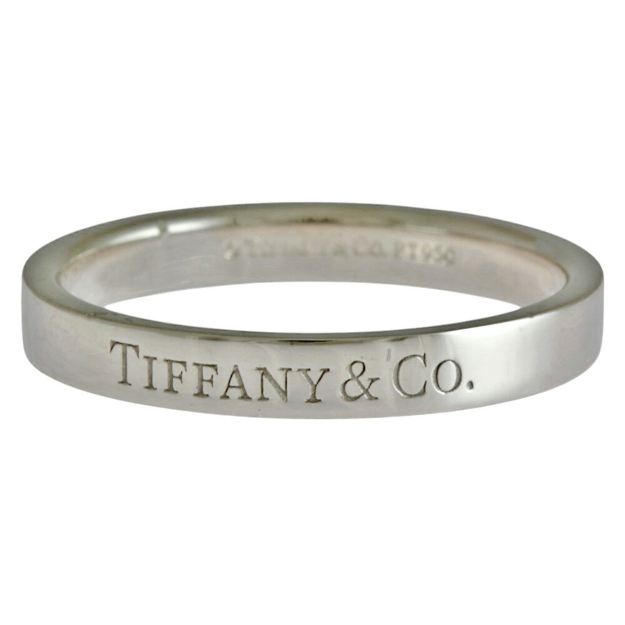 Tiffany Flat Band Ring, Tiffany, size 16, Pt950 platinum, unisex, TIFFANY&Co.