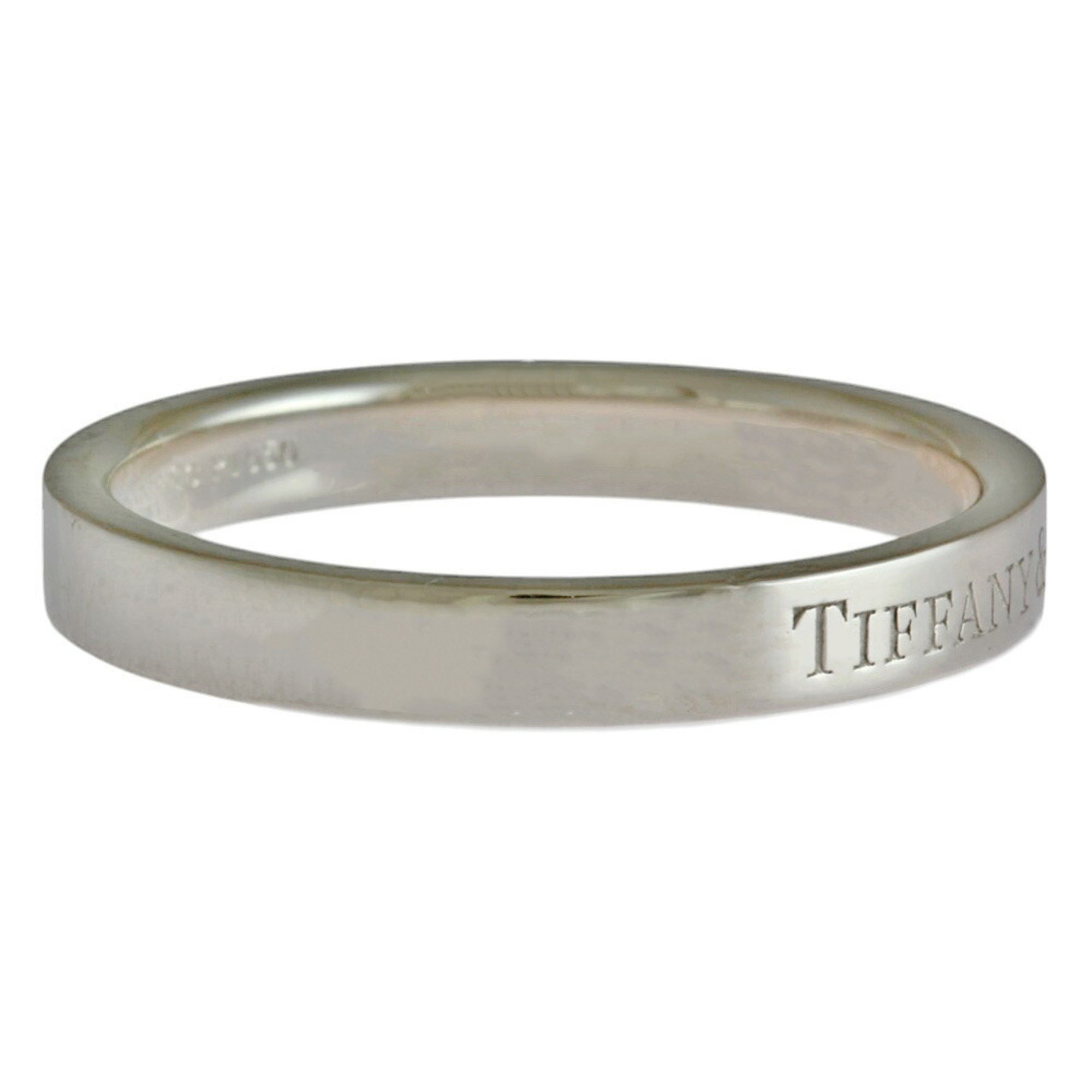 Tiffany Flat Band Ring, Tiffany, size 16, Pt950 platinum, unisex, TIFFANY&Co.