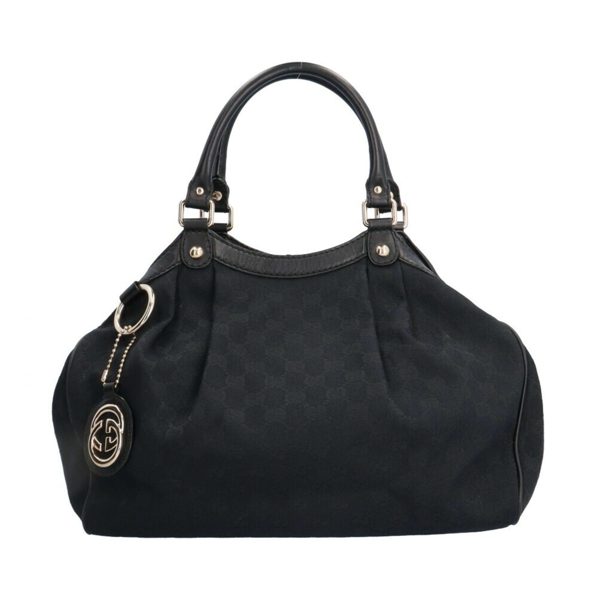 Gucci Sukey Handbag GG Canvas 211944 Black Women's GUCCI