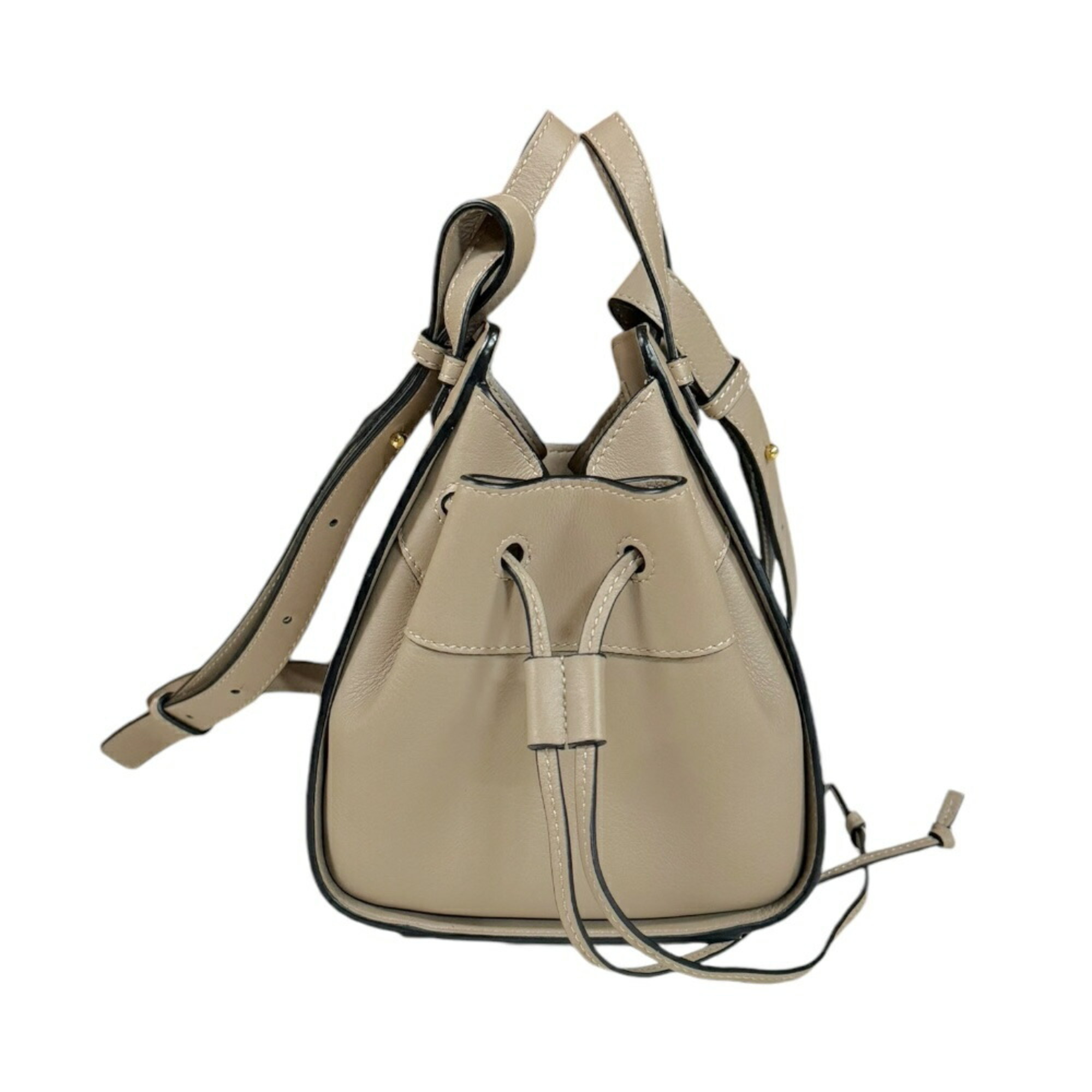 LOEWE Hammock Shoulder Bag Leather 314.30.V07 Beige Women's 2way