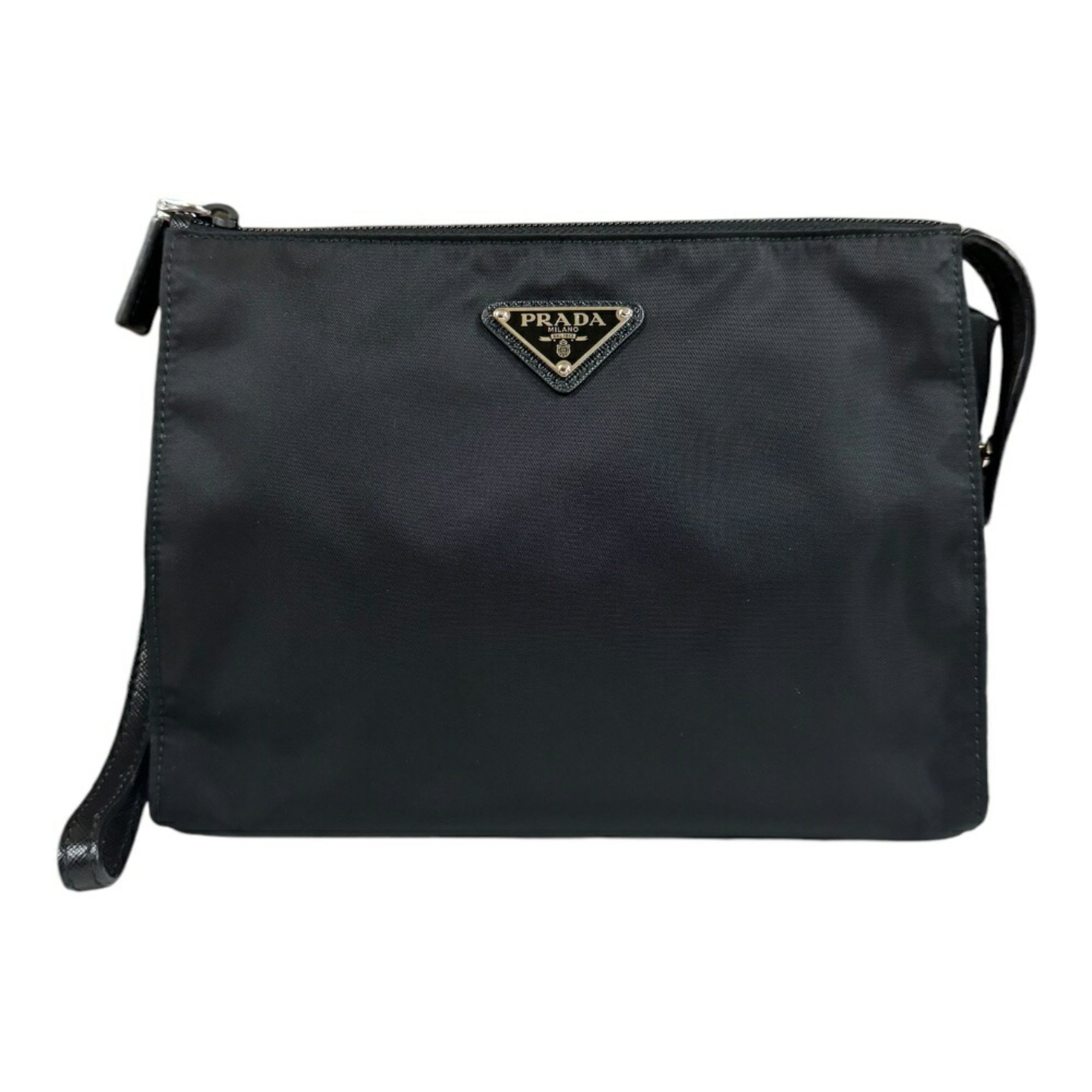 PRADA Re-Nylon Clutch Bag 2NE289 Black Men's