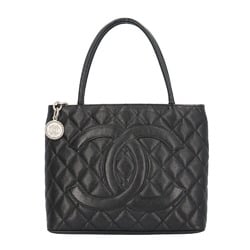 CHANEL Reproduction Tote Bag Caviar Skin A01804 Black Women's