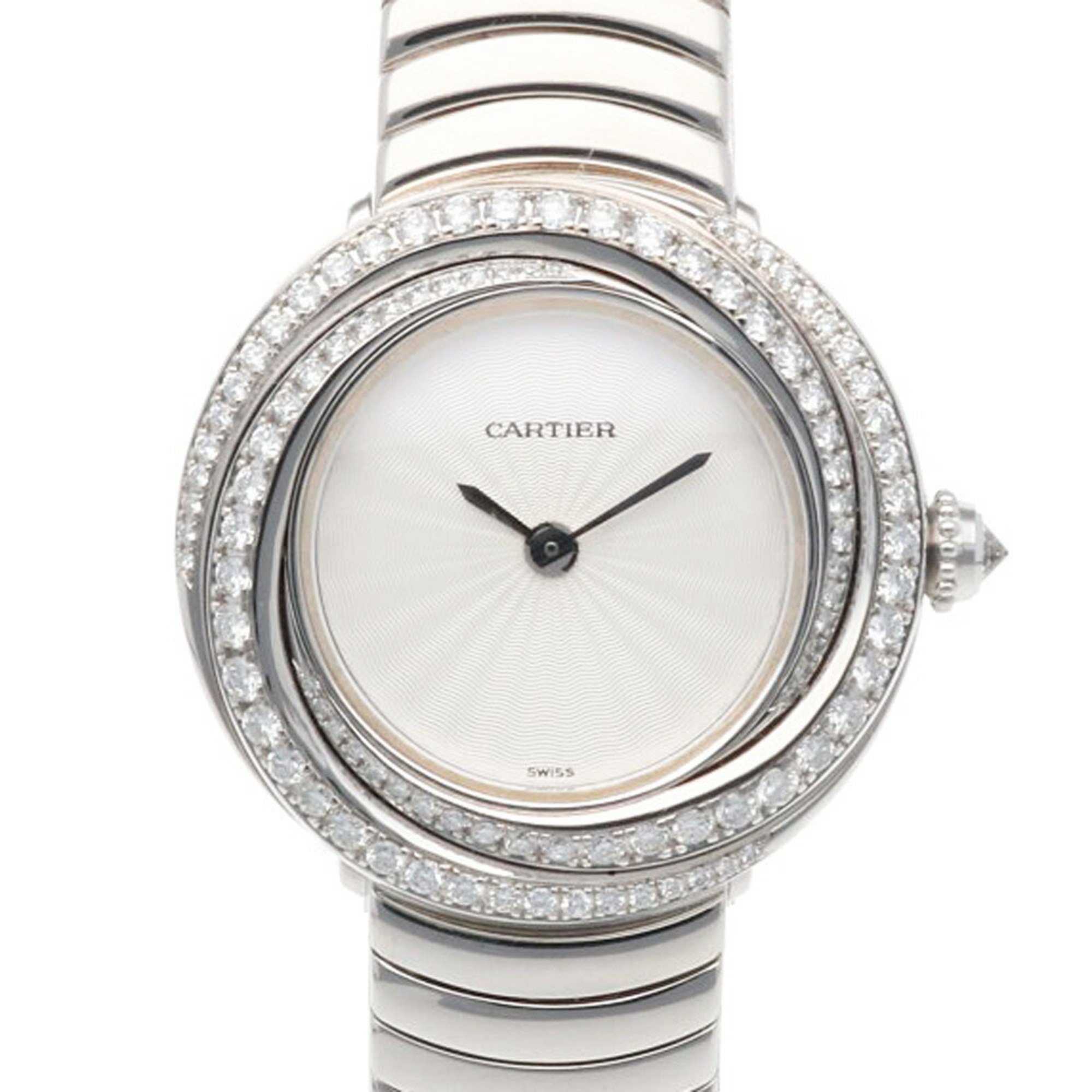 Cartier Trinity Watch 18K 2444 Quartz Ladies CARTIER Diamond Bezel