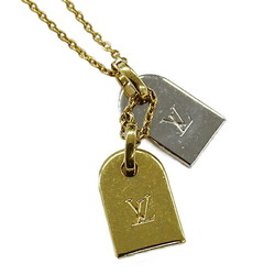 Louis Vuitton LOUIS VUITTON Necklace for Women Metal Nanogram Gold Silver M63141 LE0281 Chua Name Tag