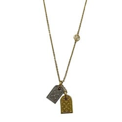 Louis Vuitton LOUIS VUITTON Necklace for Women Metal Nanogram Gold Silver M63141 LE0281 Chua Name Tag