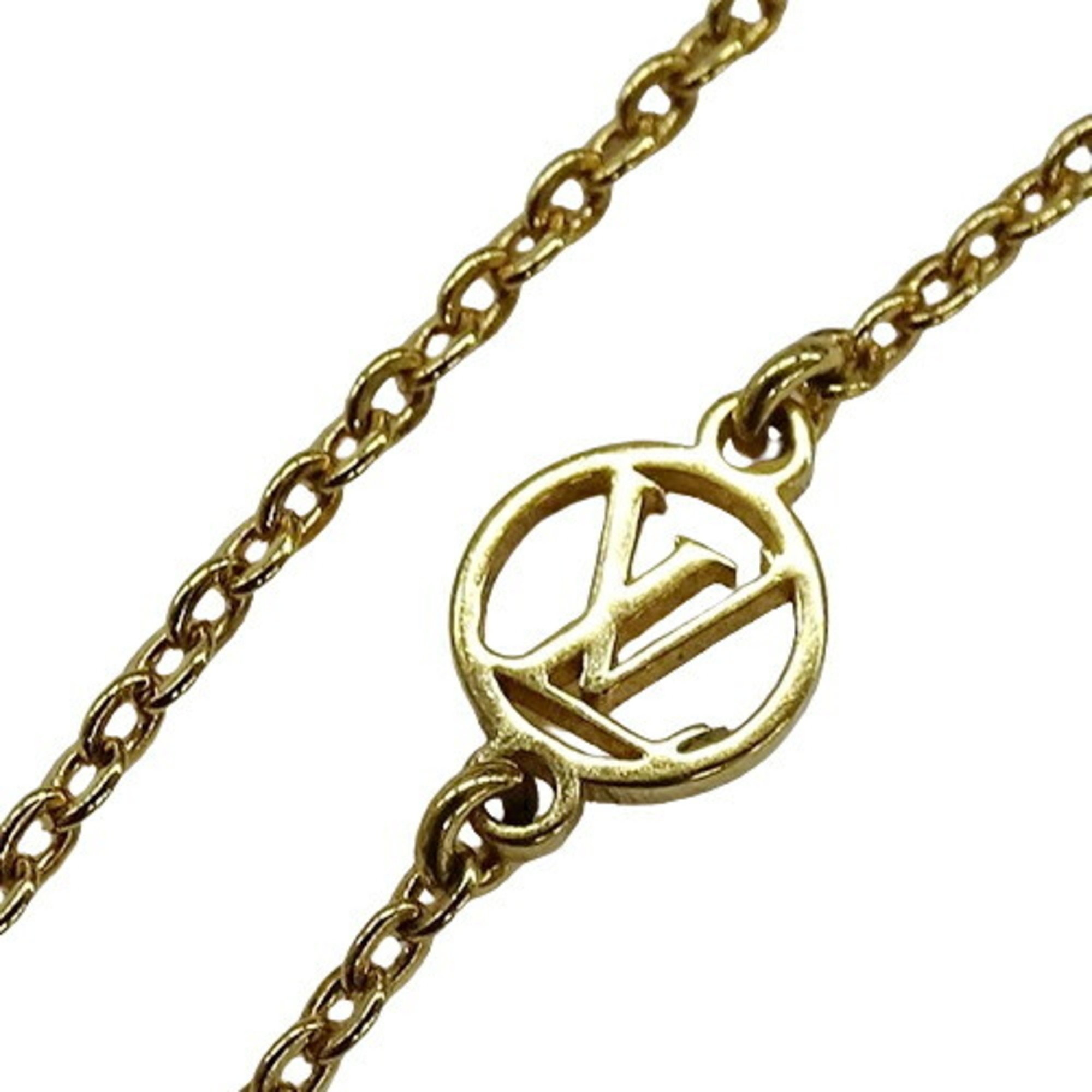 Louis Vuitton LOUIS VUITTON Necklace for Women Metal Nanogram Gold Silver M63141 LE0281 Chua Name Tag