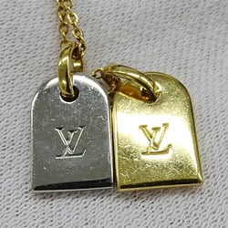 Louis Vuitton LOUIS VUITTON Necklace for Women Metal Nanogram Gold Silver M63141 LE0281 Chua Name Tag