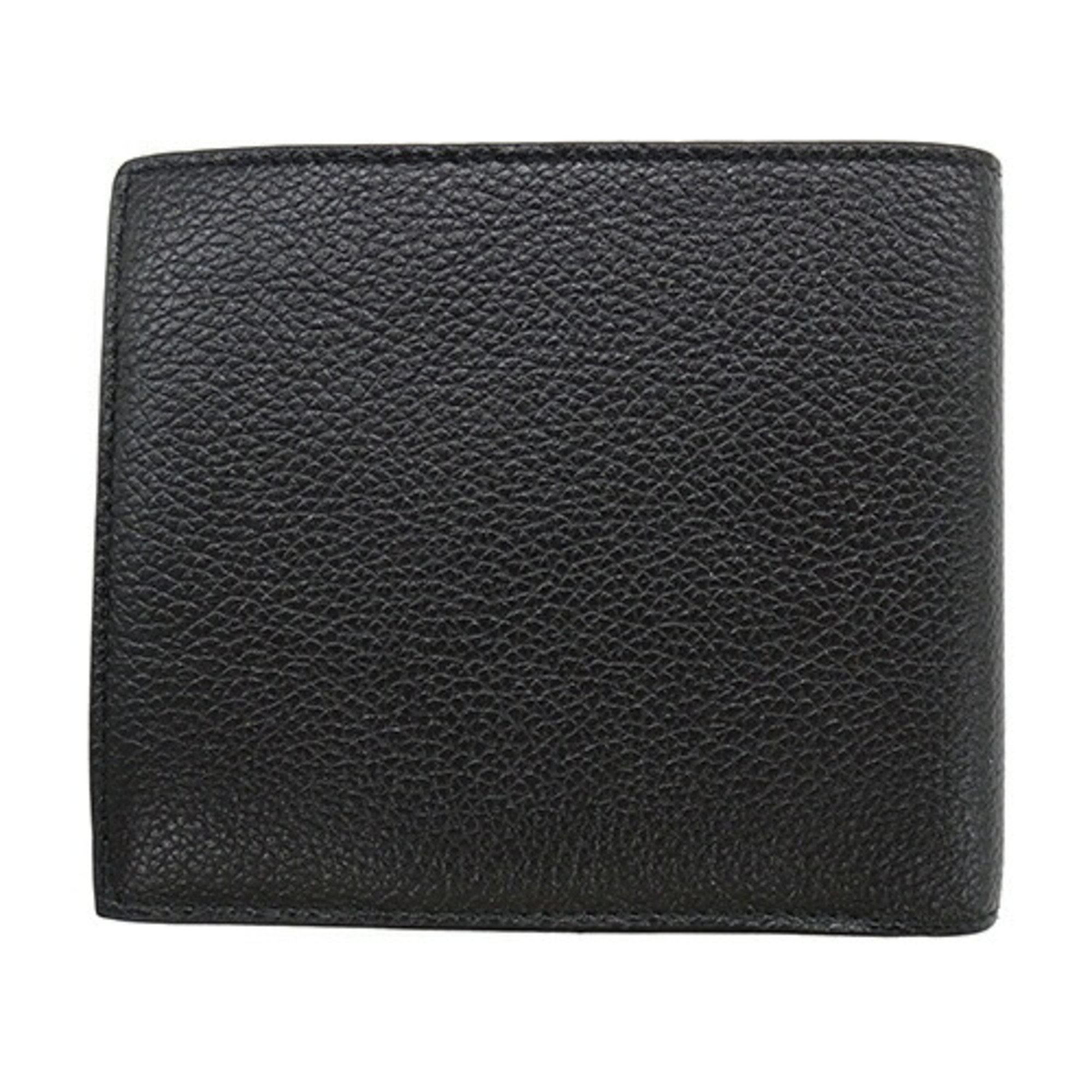 BALENCIAGA Men's Bi-fold Wallet Cash Square Folded Coin Leather Black 594315 Compact